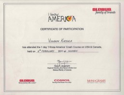Globus America certificate of participation